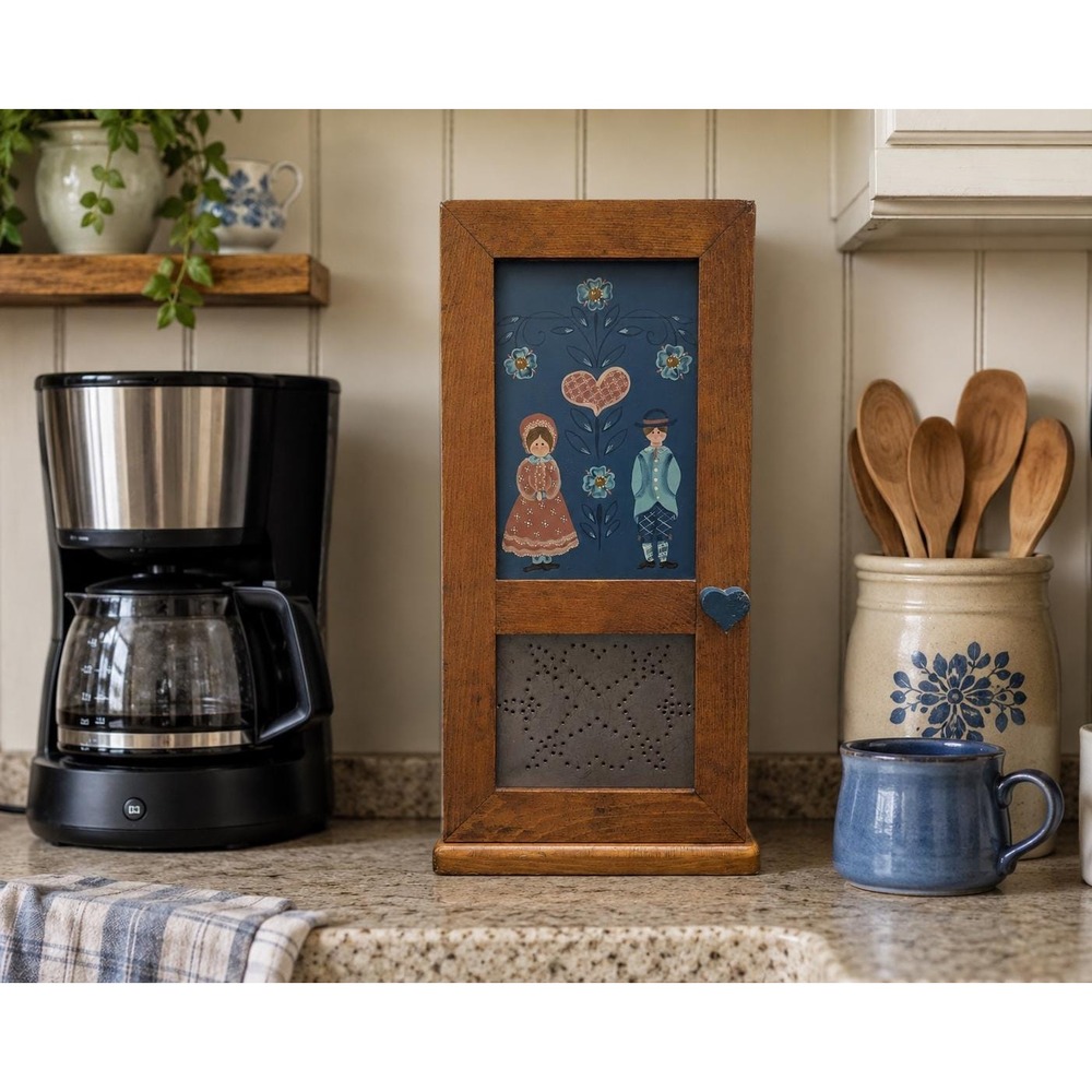 Cottagecore Handpainted Cabinet Coffee Station